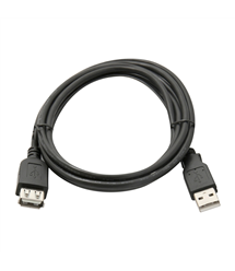 Удлинитель USB 2.0 AM / AF, 0,8m, черный, Пакет Q200