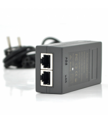 POE инжектор 12V 1A (12Вт) с портами Ethernet 10 / 100 / 1000Мбит / с + кабель питания (92*72*50) 0.095 кг (88*45*30)