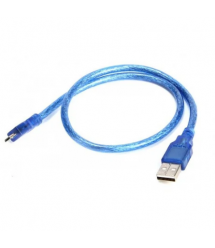 Кабель USB 2.0 RITAR (AM - Mini 5 pin) 0,3м, синий прозрачный