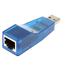 Контроллер USB 2.0 to Ethernet - Сетевой адаптер 10 - 100Mbps, Blue, BOX