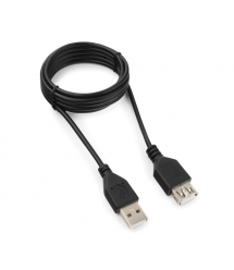 Удлинитель USB 2.0 AM - AF, 1.5m, 1 феррит, черный Пакет Q250