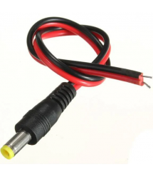 Разъем питания DC-M (D 5,5x2,5мм) - кабель длиной 30см black -red, Black plug OEM Q100