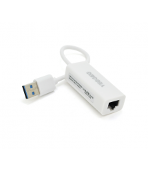 Контроллер USB 3.0 to Ethernet VEGGIEG U3-W01 - Сетевой адаптер 100 - 1000Mbps с проводом, RTL-8152B, White, Blister-Box