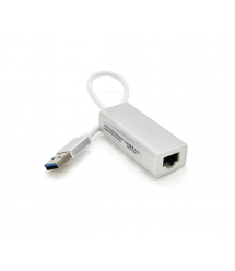 Контроллер USB 3.0 to Ethernet VEGGIEG U3-S02 - Сетевой адаптер 100 - 1000Mbps с проводом, RTL-8152B, White, Metal, Blister-Box