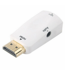 Конвертер-адаптер HDMI (папа) на VGA(мама), White, CristalBox