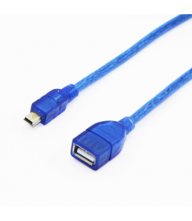 Кабель USB 2.0 RITAR AM / BM, 0.5m, прозрачный синий