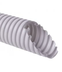 Гофро-труба D16-10.7 мм, PVC внутр. с протяжкой, 50 м, серая, KOPOS